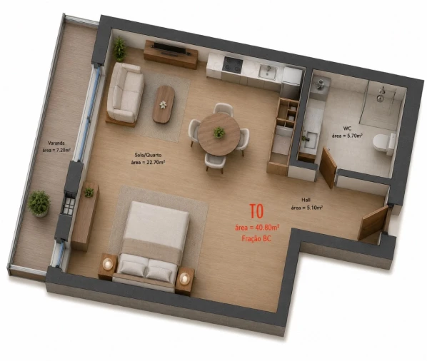Apartamento para Venda em Freamunde Planta 1