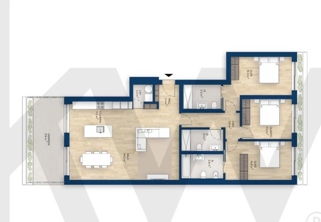 Apartamento T3 para Venda em Canidelo Foto 4