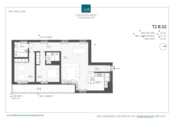 Apartamento T2 para Venda em Arroios Planta 1