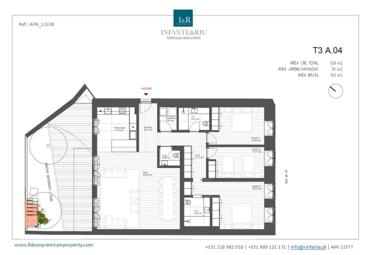 Apartamento T3 para Venda em Arroios Planta 1