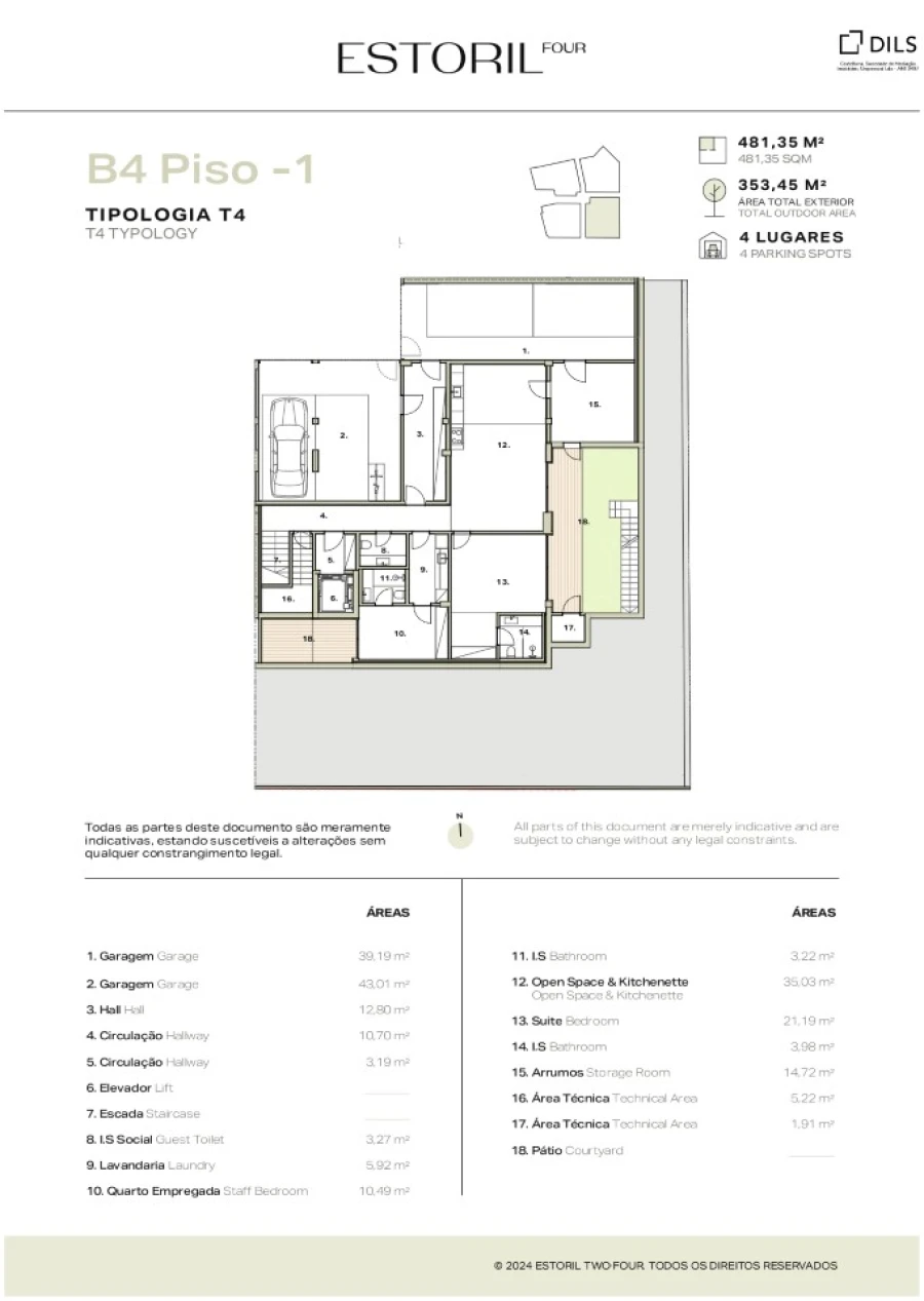 Moradia T4 para Venda em Cascais e Estoril Planta 1