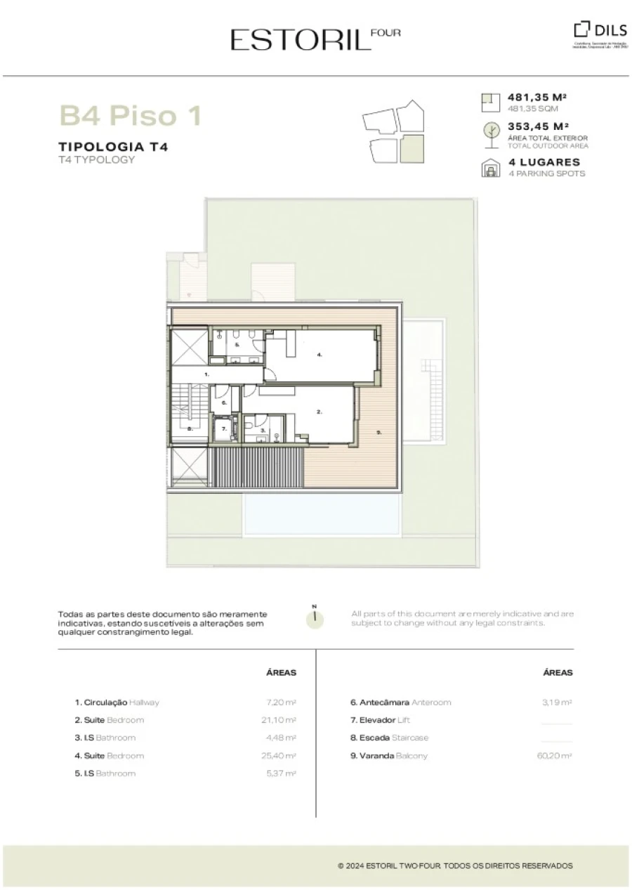 Moradia T4 para Venda em Cascais e Estoril Planta 2