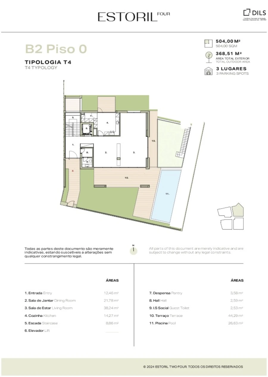 Moradia T4 para Venda em Cascais e Estoril Planta 2