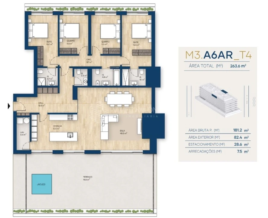 Apartamento T4 para Venda em Canidelo Foto 54
