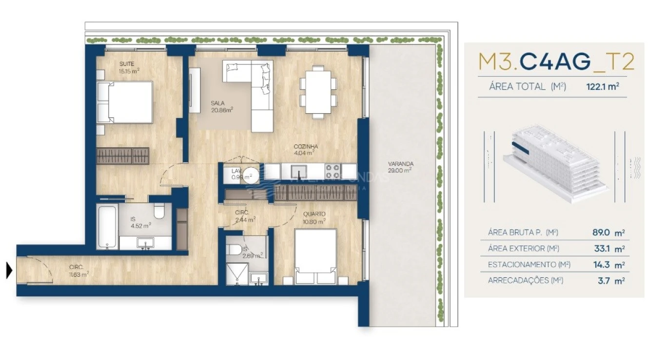 Apartamento T2 para Venda em Canidelo Foto 45