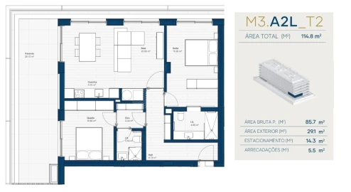 Apartamento T2 para Venda em Canidelo
