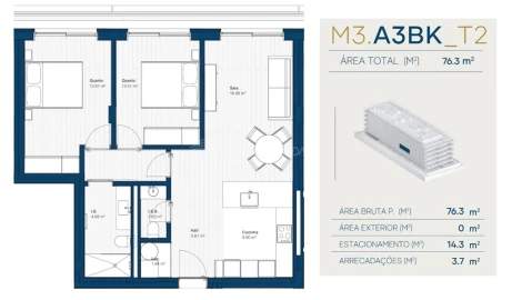Apartamento T2 para Venda em Canidelo