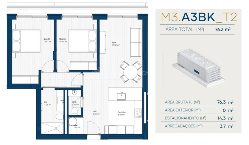 Apartamento T2 para Venda em Canidelo Foto 47