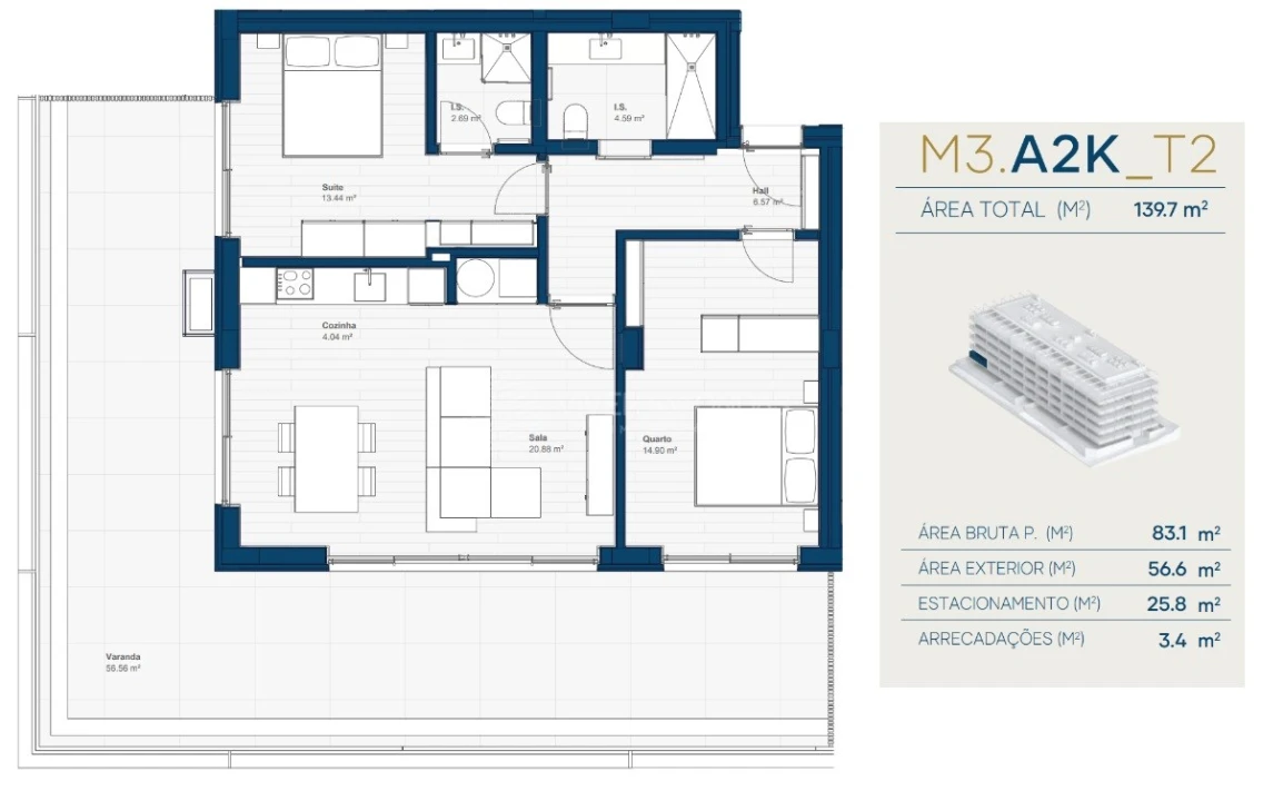 Apartamento T2 para Venda em Canidelo Foto 49
