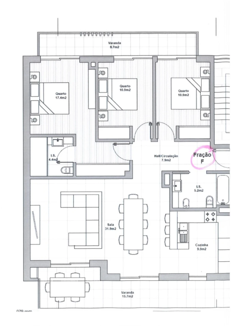 Apartamento T3 para Venda em Atouguia da Baleia Planta 1