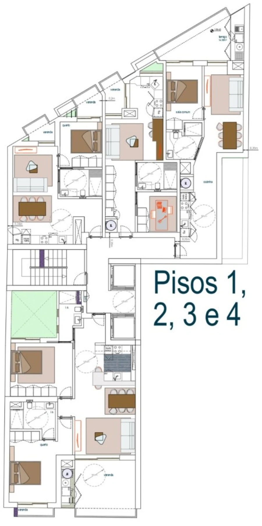 Apartamento T1 para Venda em Mafamude e Vilar do Paraíso Planta 1