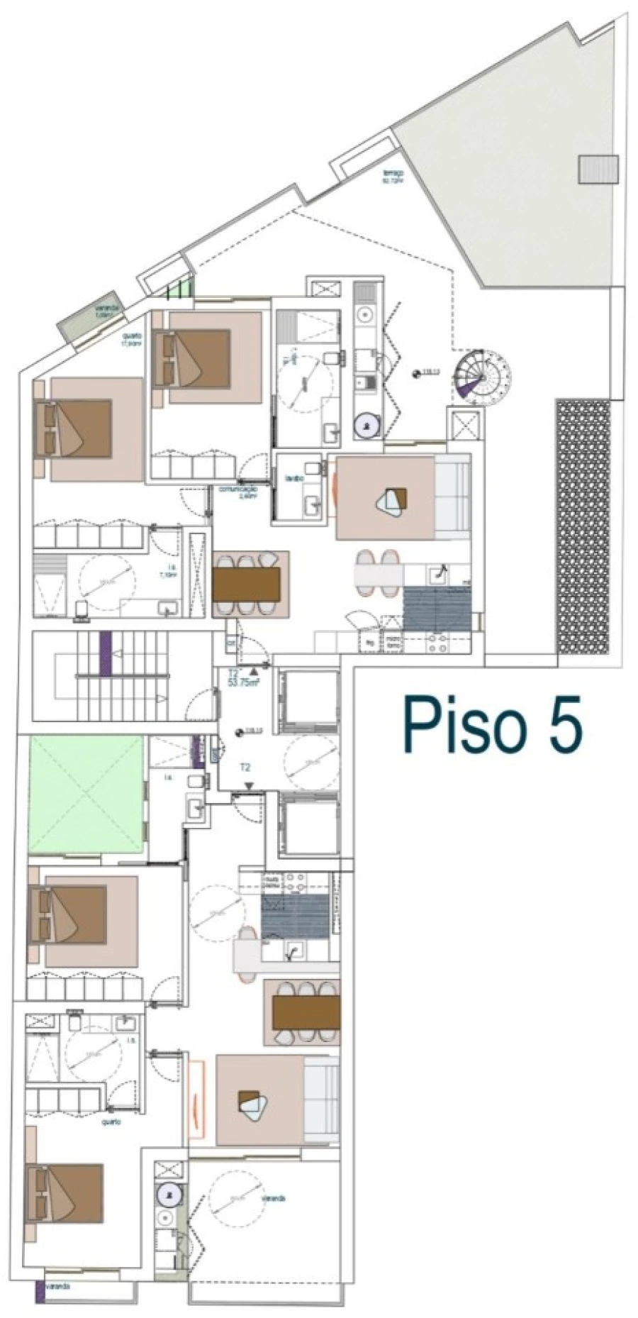 Apartamento para Venda em Mafamude e Vilar do Paraíso Planta 1
