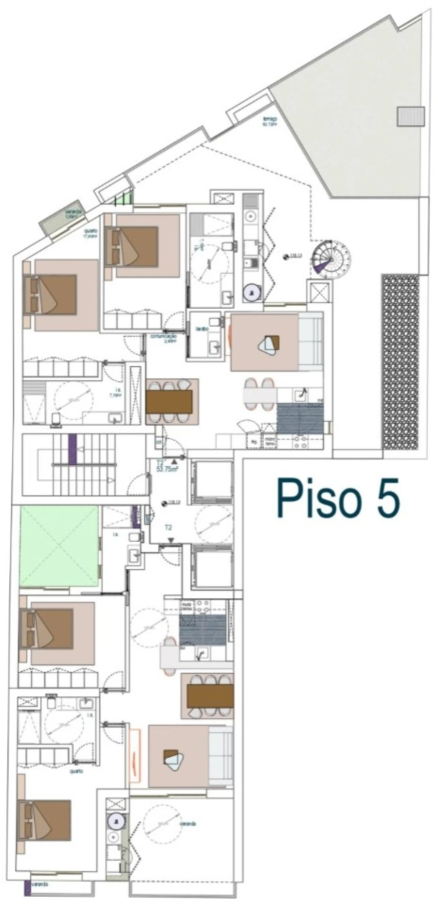 Apartamento T1 para Venda em Mafamude e Vilar do Paraíso Planta 1