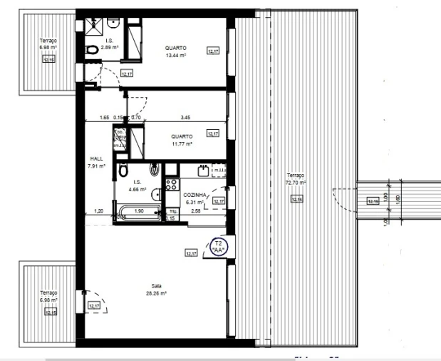 Apartamento T2 para Venda em Conceição e Cabanas de Tavira Planta 1