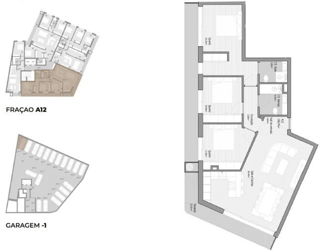 Apartamento T3 para Venda em Bougado (São Martinho e Santiago) Planta 1