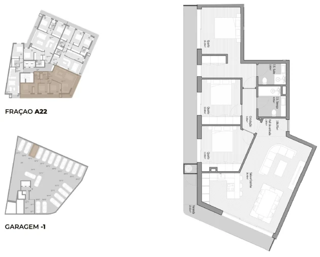 Apartamento T3 para Venda em Bougado (São Martinho e Santiago) Planta 1