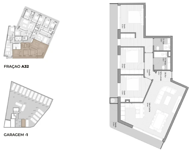 Apartamento T3 para Venda em Bougado (São Martinho e Santiago) Planta 1