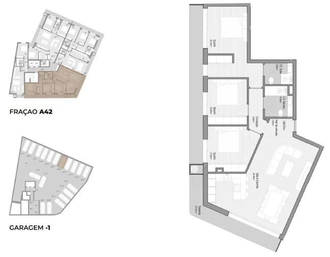 Apartamento T3 para Venda em Bougado (São Martinho e Santiago) Planta 1