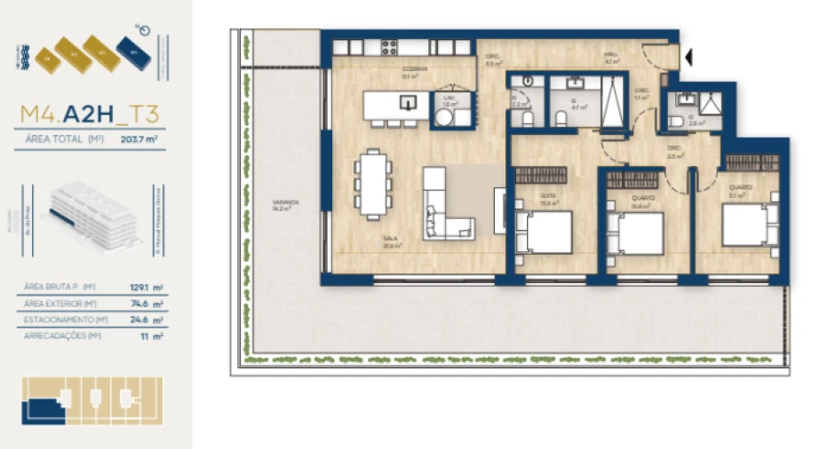 Apartamento T3 para Venda em Canidelo Foto 21