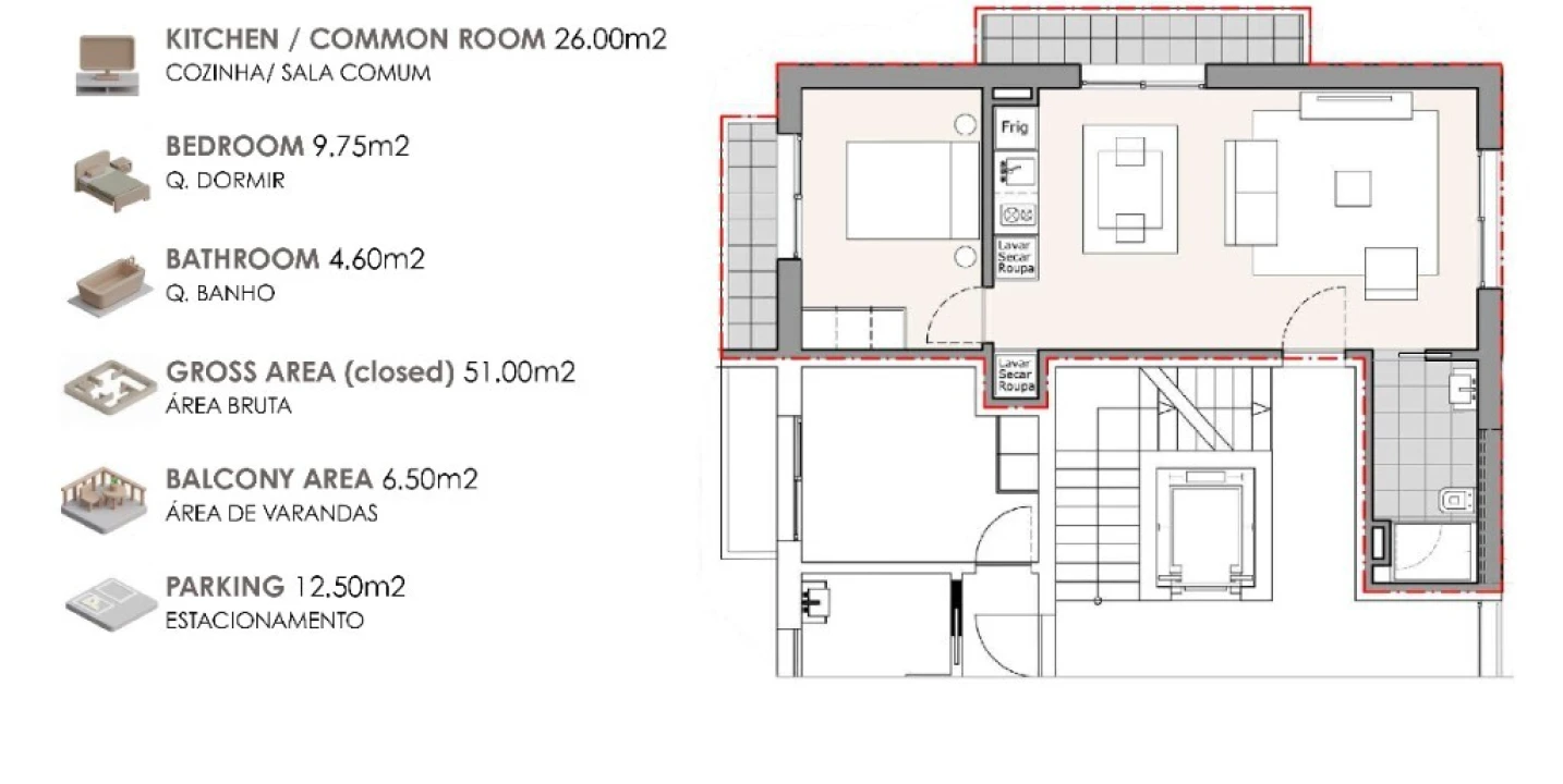 Apartamento T1 para Venda em Machico Foto 5