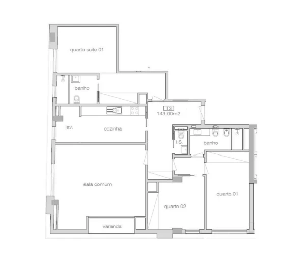 Apartamento T3 para Venda em Cedofeita, Santo Ildefonso, Sé, Miragaia, São Nicolau e Vitória Planta 1