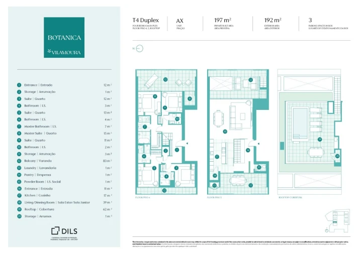 Apartamento T4 para Venda em Quarteira Planta 1