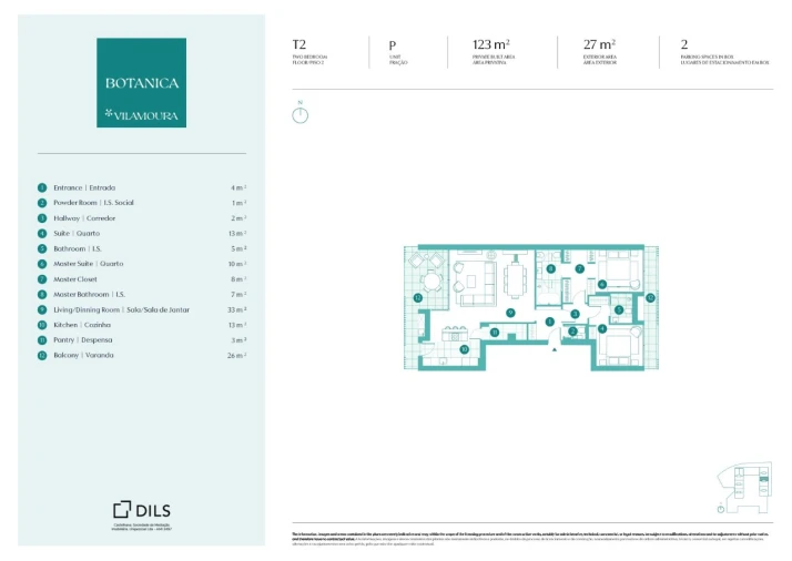 Apartamento T2 para Venda em Quarteira Planta 1