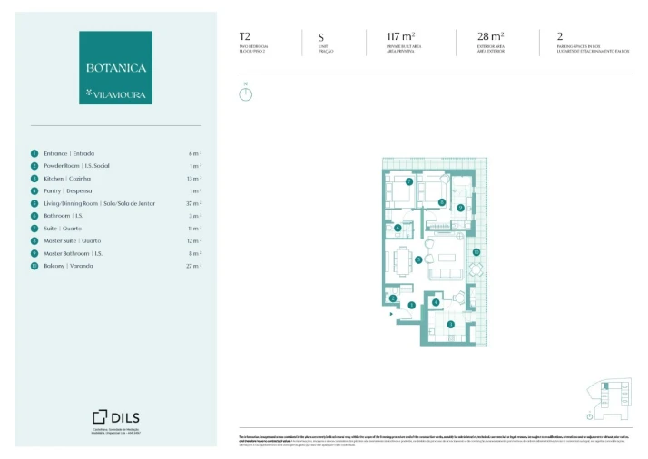 Apartamento T2 para Venda em Quarteira Planta 1