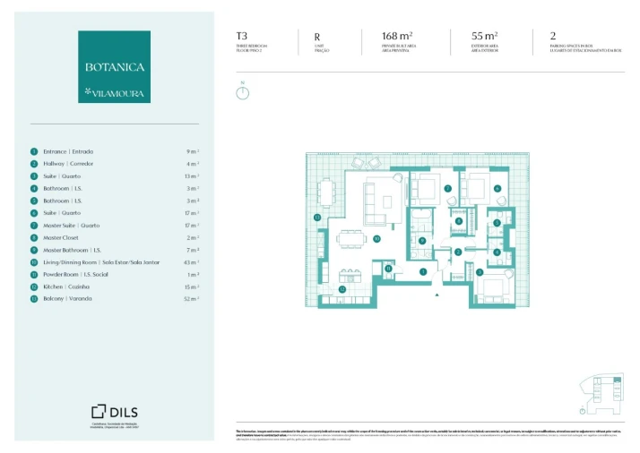 Apartamento T3 para Venda em Quarteira Planta 1