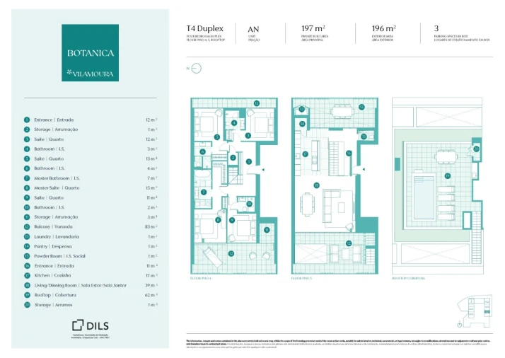 Apartamento T4 para Venda em Quarteira Planta 1