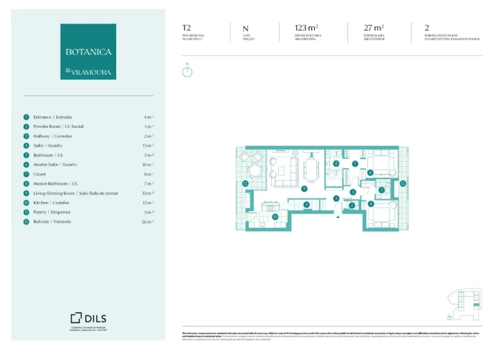 Apartamento T2 para Venda em Quarteira Planta 1
