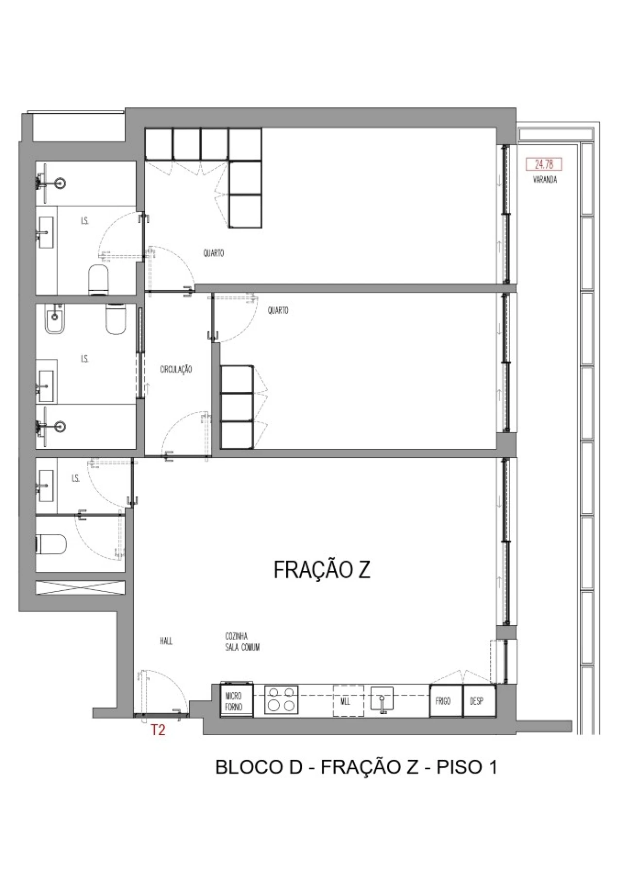 Apartamento T2 para Venda em Madalena Foto 21