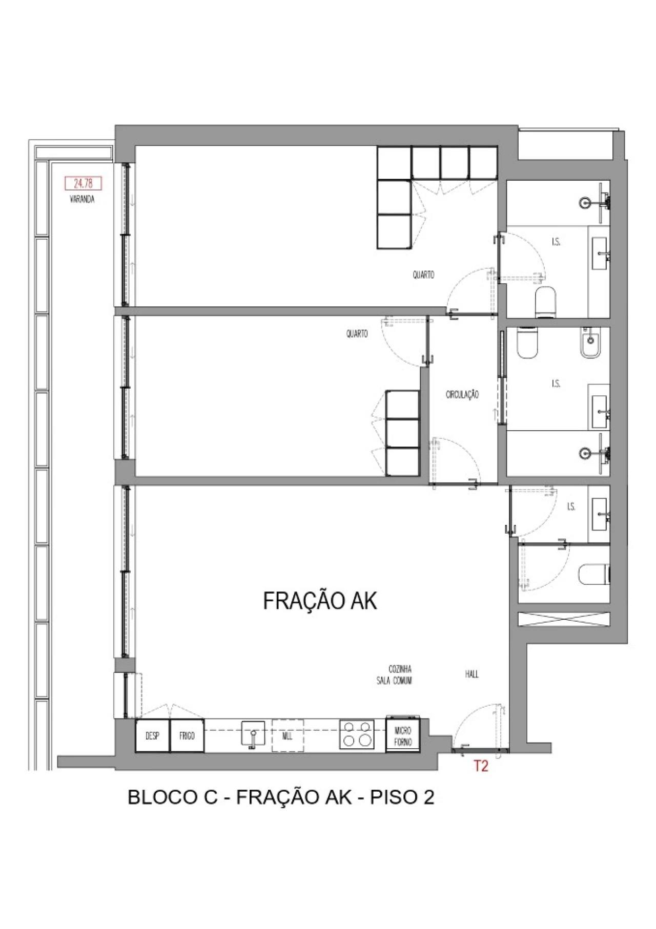 Apartamento T2 para Venda em Madalena Foto 21