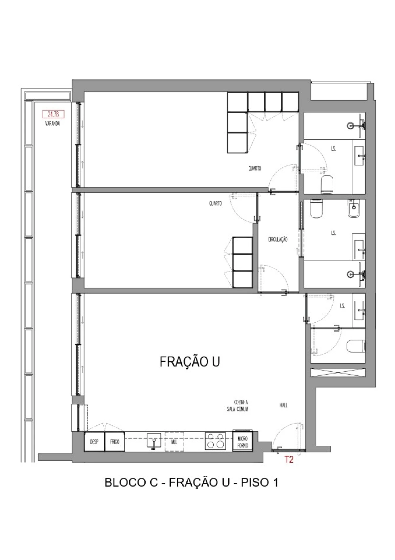 Apartamento T2 para Venda em Madalena Foto 21