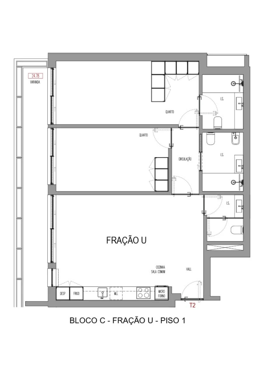 Apartamento T2 para Venda em Madalena Foto 21