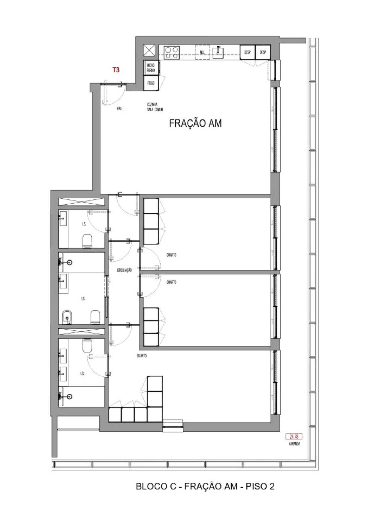 Apartamento T3 para Venda em Madalena Foto 21