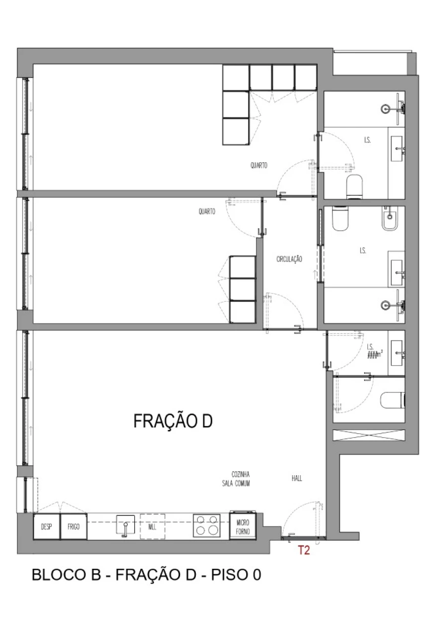 Apartamento T2 para Venda em Madalena Planta 1