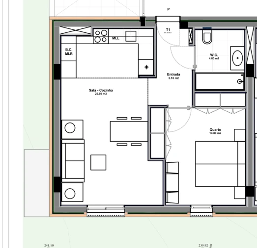 Apartamento T1 para Venda em Azurem Foto 27