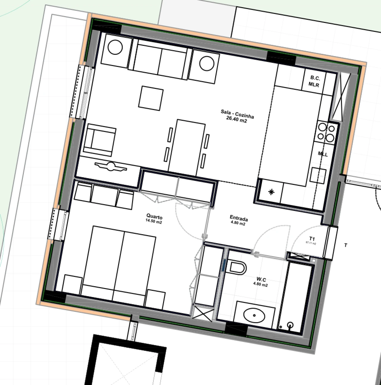 Apartamento T1 para Venda em Azurem Foto 27
