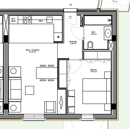 Apartamento T1 para Venda em Azurem Foto 27