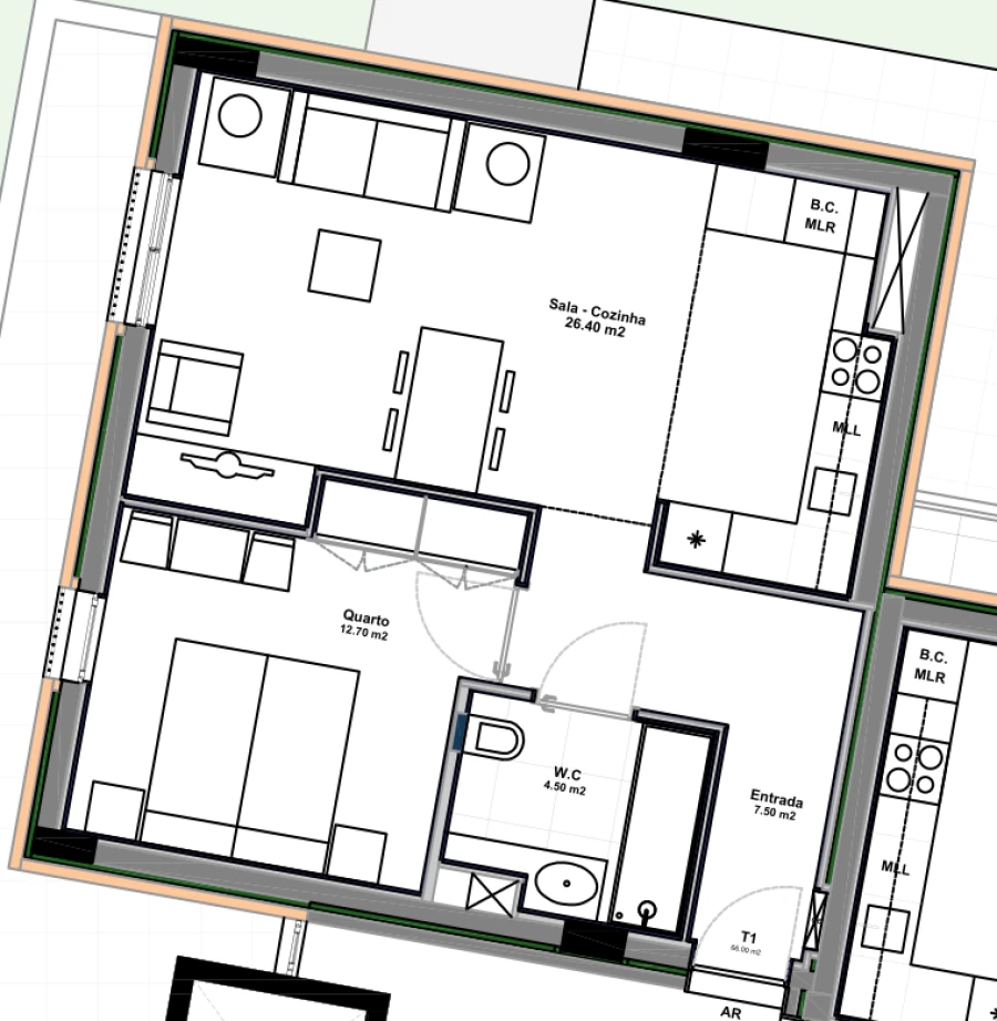 Apartamento T1 para Venda em Azurem Foto 27