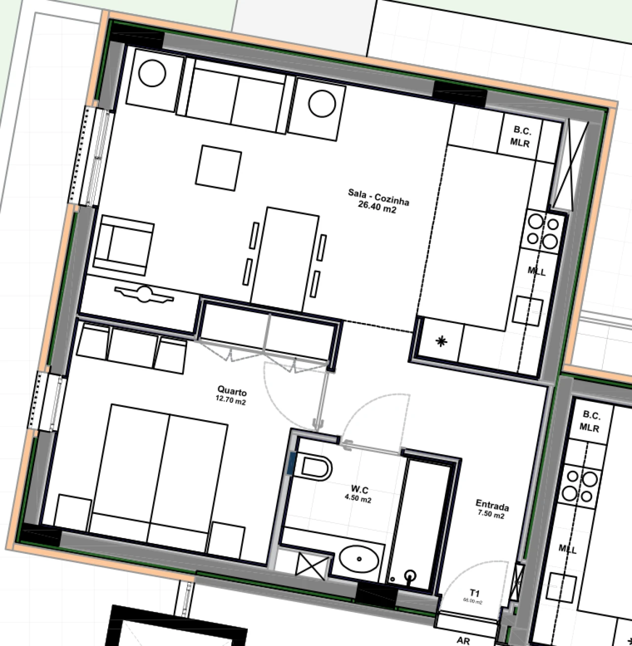 Apartamento T1 para Venda em Azurem Foto 27