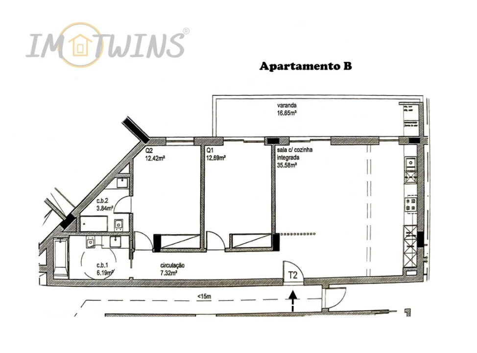Apartamento T2 para Venda em Portimão Foto 2