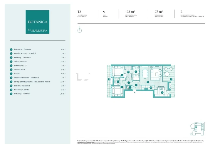 Apartamento T2 para Venda em Quarteira Planta 1