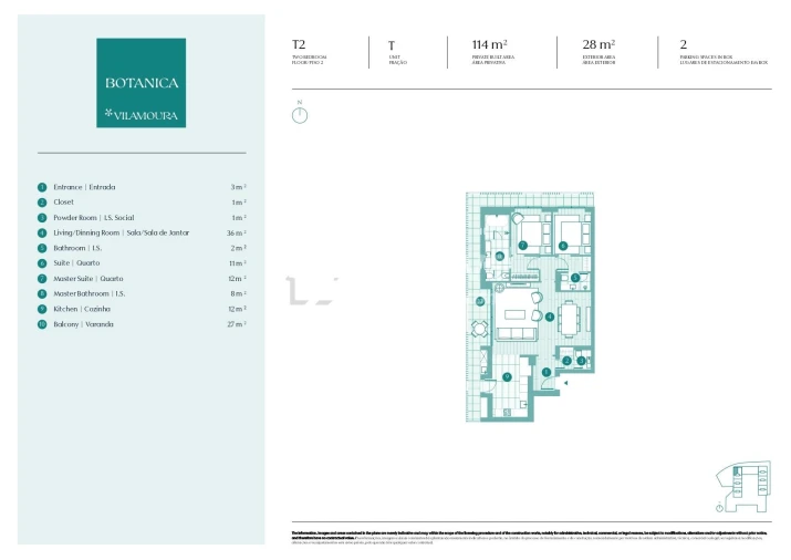 Apartamento T2 para Venda em Quarteira Planta 1