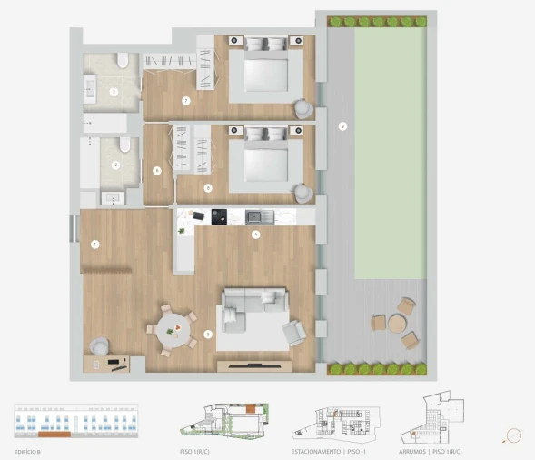 Apartamento T2 para Venda em Cedofeita, Santo Ildefonso, Sé, Miragaia, São Nicolau e Vitória Planta 1