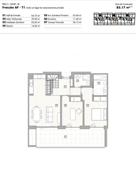 Apartamento T2 para Venda em Lagos (São Sebastião e Santa Maria)