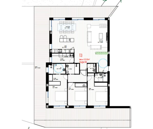 Apartamento T3 para Venda em Freamunde Planta 1