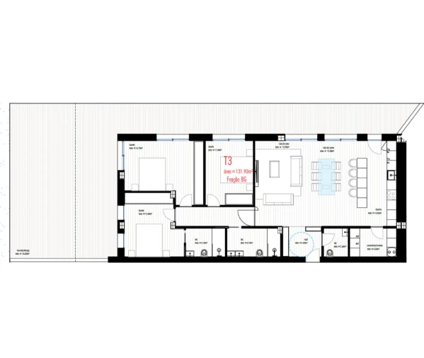 Apartamento T3 para Venda em Freamunde Planta 1