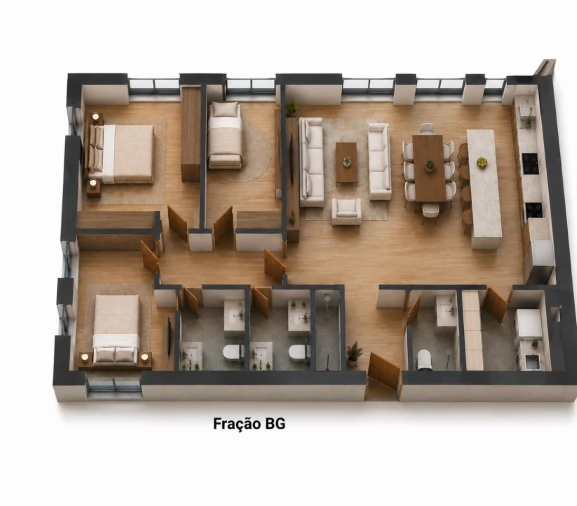 Apartamento T3 para Venda em Freamunde Planta 1